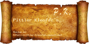 Pittler Kleofás névjegykártya
